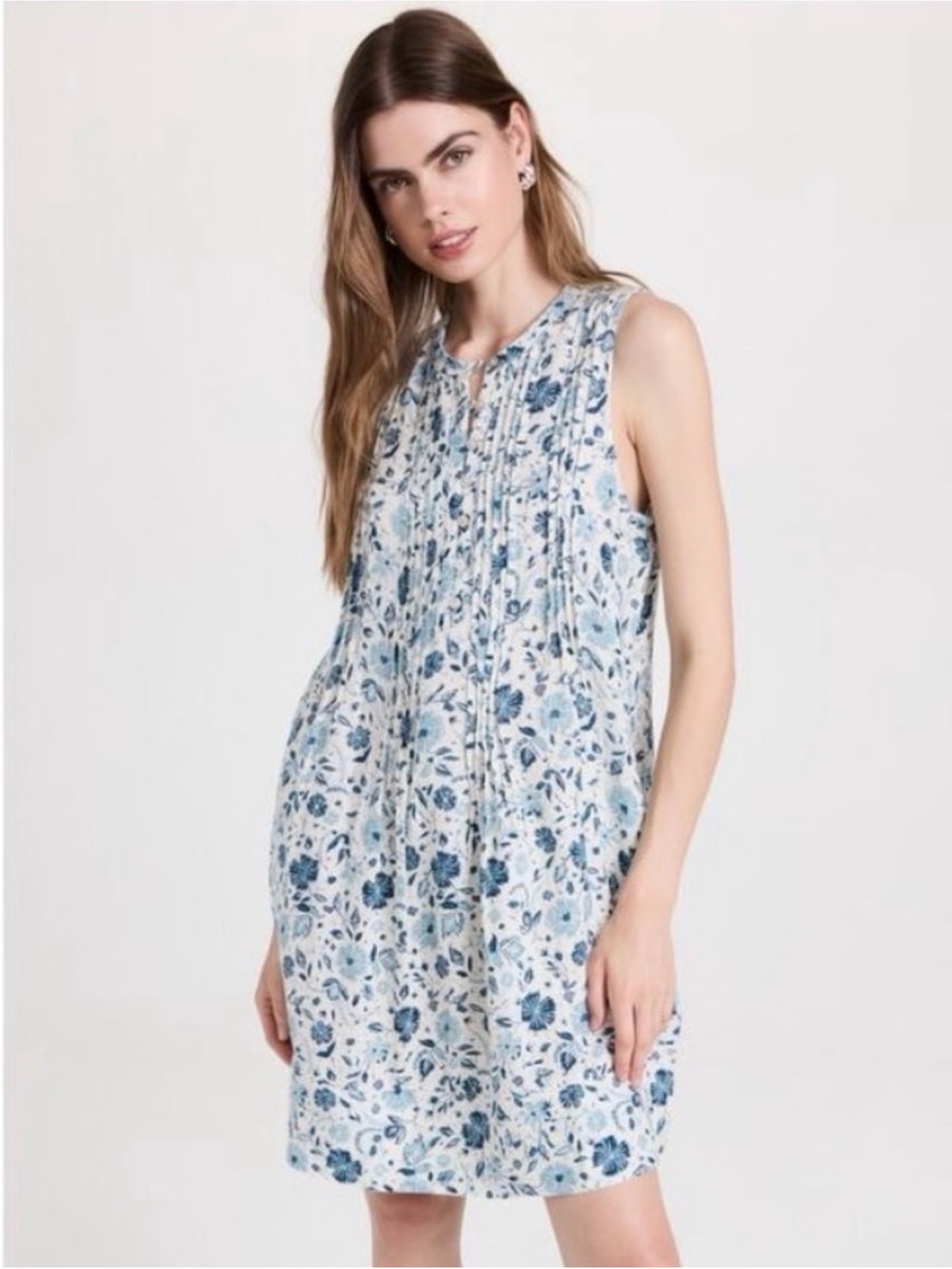 Faherty Isha Linen Dreamer Floral Dress XXS